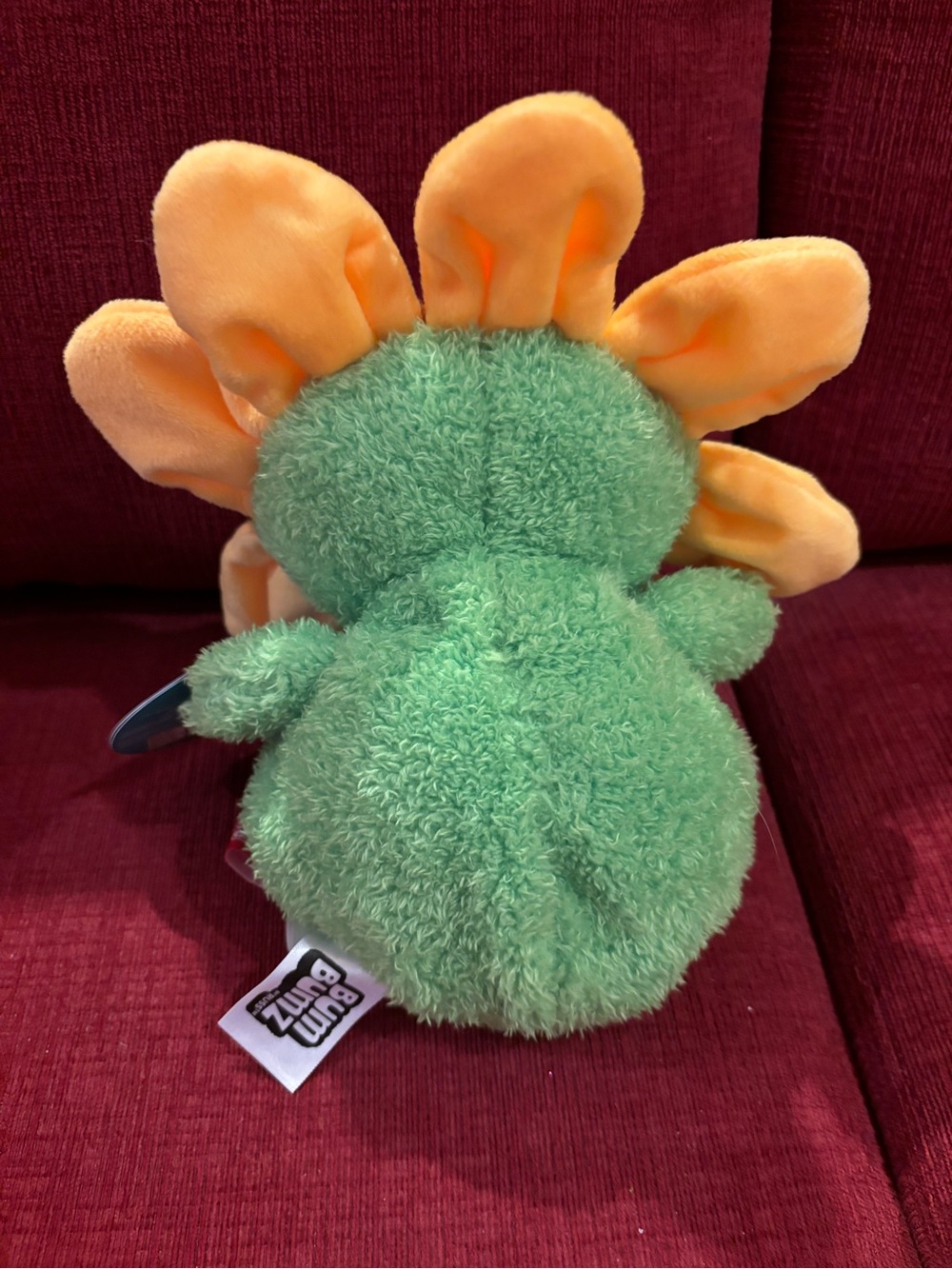 7.5 BumBumz Sunny Petal Plush - Orange Face with Yellow Petals & Green Body - Picture 3 of 4